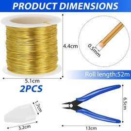 LongZYU 2 Pieces Enamelled Copper Wire 0.5mm Enamelled Copper Wire Enamel Wire Copper Insulated Copper Coil Magnetic Wire for DIY Craft Gardening Making an Electromagnet Motor Model, 104 m