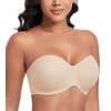 Lemorosy Women's Seamless Strapless Bra Non Padded Anti-Slip Plus Size