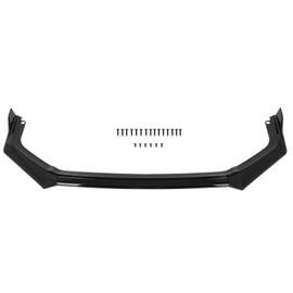 AINTIER Type-R Style Front Bumper Lip PP Fits For 2022-2023 for Honda Civic Sedan Front Lip Spoiler Glossy Black Front Bumper Protector