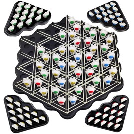 Triggle Game, Triangle Chess Board Strategy Board Game, Funny Elastic Band Game, Classic Desktop Board Games, Educational Toy Party Accessories, Logic Games for 2-4, Gifts for Children [Black]