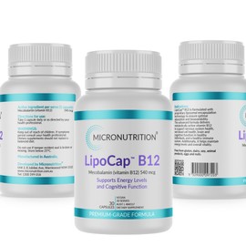 MICRONUTRITION LipoCap Vitamin B12 Supplement, Metabolically Active, Optimal Absorption, 30 Vege Caps