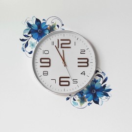 Blue Daisy Botanical Flower Wall Stickers, sacinora Floral Art DIY Wall Decals Removable Vinyl Peel and Stick for Furniture Door Toilet Bedroom Decorations