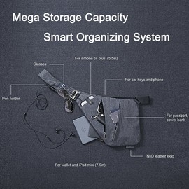 NIID Sling Bag Slim Multipurpose Crossbody Bag Waterproof and Anti-Theft Chest Bag for Men Women,Travel and Hiking(Red Left Hand)