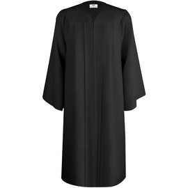 TngHui Unisex Matte Graduation Gown for High School,Choir Robes for Church, Judge Robes Costume 12 Colors Black Size 39(4'6"-4'8")