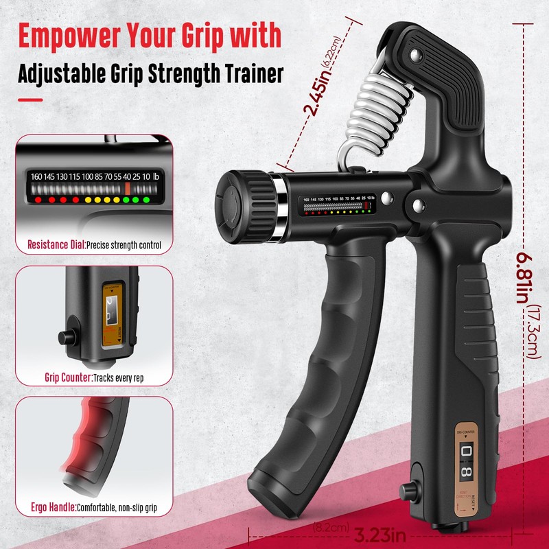 FitBeast Grip Strength Trainer, Hand Gripper Strengthener Kit - 6