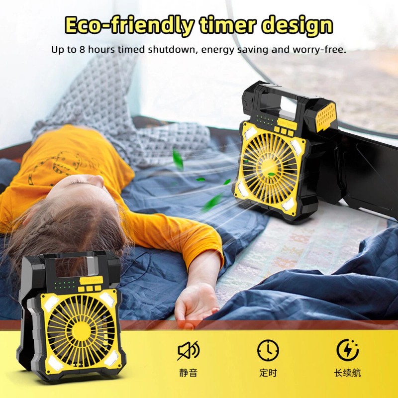 KEPEAK 5 Speed Solar Fan&Portable Camping Fan with Lantern 5200mAh