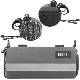 NORTEI Handlebar Bag for Road, Gravel and BTT – Bike Packaging with Removable Shoulder Strap and Waterproof Zip – 23 x 10 cm – 2L (Grey)