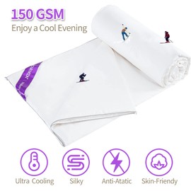 YOUR MOON Luxurious Summer/Spring Lightweight Mulberry Silk Comforter Twin Size,100% Natural Long Strand Silk Fill Duvet Blankets, Luxury Silk Bedding Summer, Noiseless Cotton Shell (White)