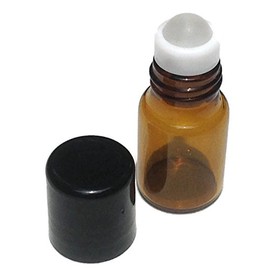 HS HEALTHY SOLUTIONS GLASSWARE Essential Oil Amber Glass Bottle 2 ml, 5/8 Dram Mini Roll-On Glass Bottles 50pk with Glass Roller Balls - Refillable Aromatherapy Essential Oil Roll On (50)