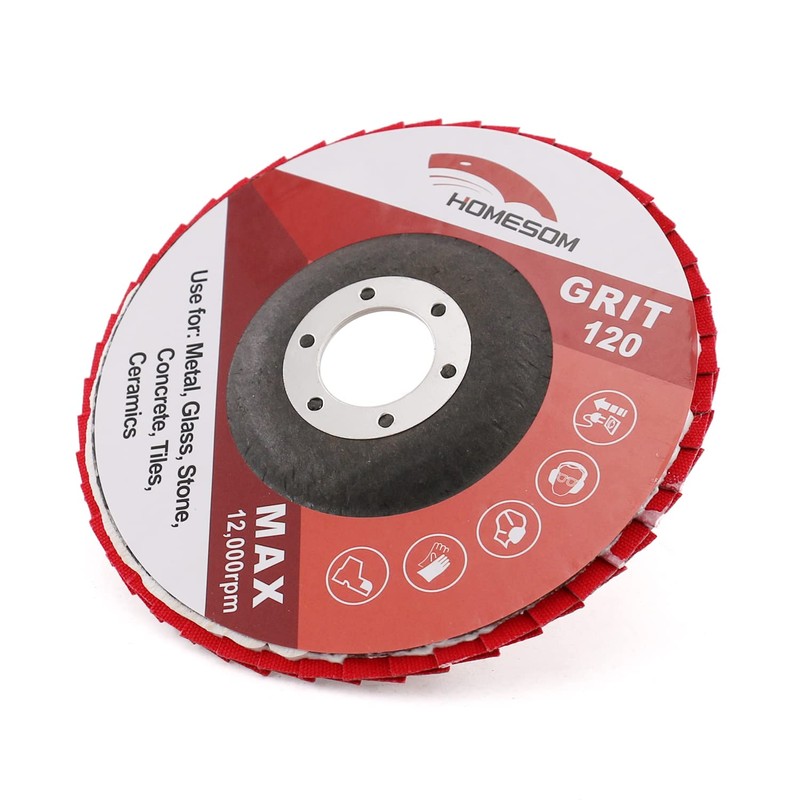 HOMESOM 5 Inch 1 Piece 120 Grit Sanding Discs Flap