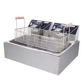 ZOKOP Eh83O 110V Oil Consumption 12.7Qt/12L Oil Pan Total Capacity 23.26Qt/22L Stainless Steel Large Single-Cylinder Electric Fryer 5000W Max