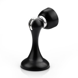 Probrico Black Magnetic Door Stoppers for Bottom of Door, Stainless Steel Magnet Door Catch Door Stop to Keep Door Open, Heavy Duty Door Holder, Wall and Floor Mounting, 1 Pack