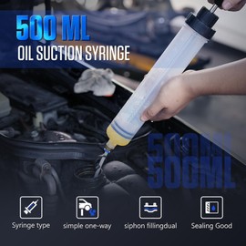 500CC Fluid Extractor Automotive, Fluid Pump with Long Extension Tubes Oil Extractor/Oil Syringe Manual Suction Vacuum Fuel Car Transfer