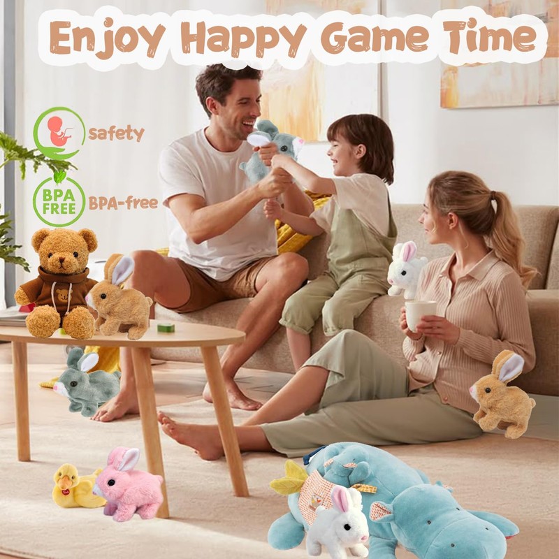 noxozoqm Easter My Realistic Bunny Toy,Interactive Realistic Bunny - Jumping,Twitching