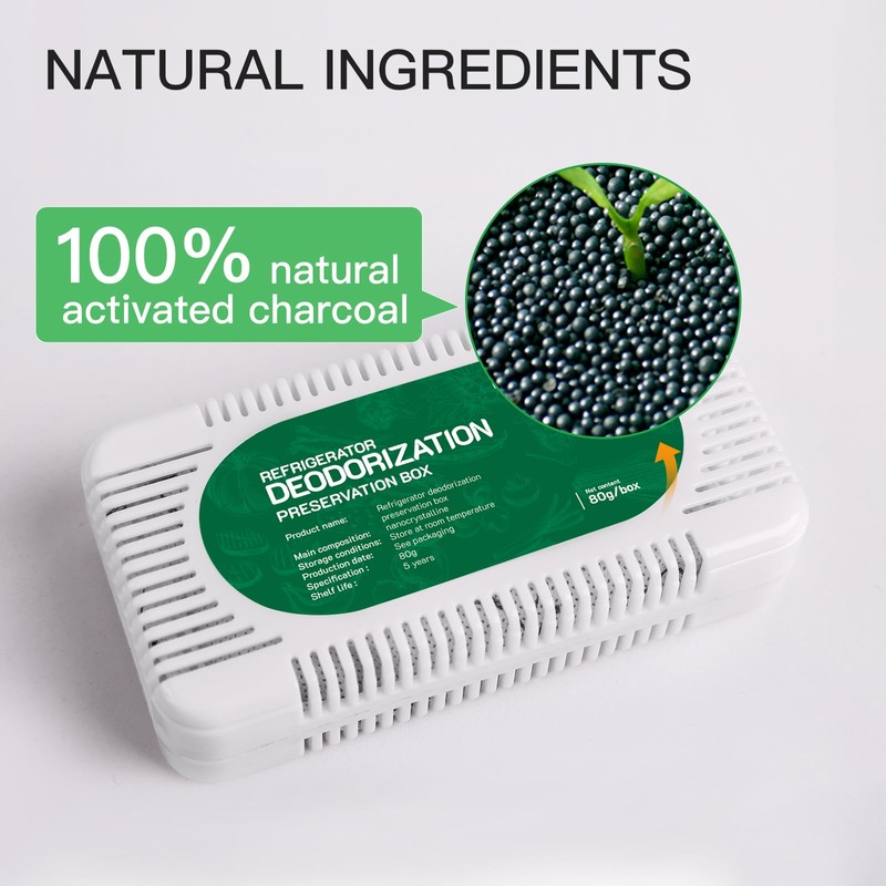 6 Pack Fridge Deodorizer, Refrigerator and Freezer Deodorizer Odor Eliminator