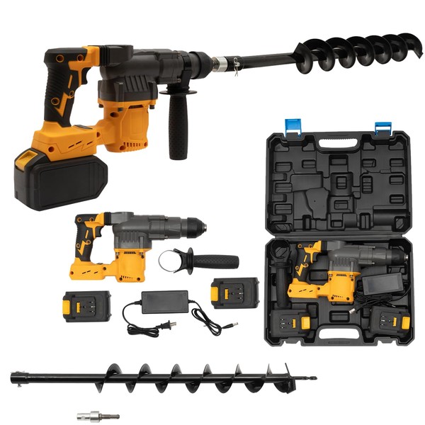21V Cordless Earth Auger Electric Post Hole Digger Rotary Hammer
