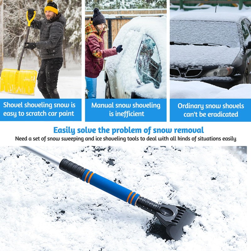 LTHERMELK 2-In-1 Ice Scraper And De-Icer For Car Windscreen With