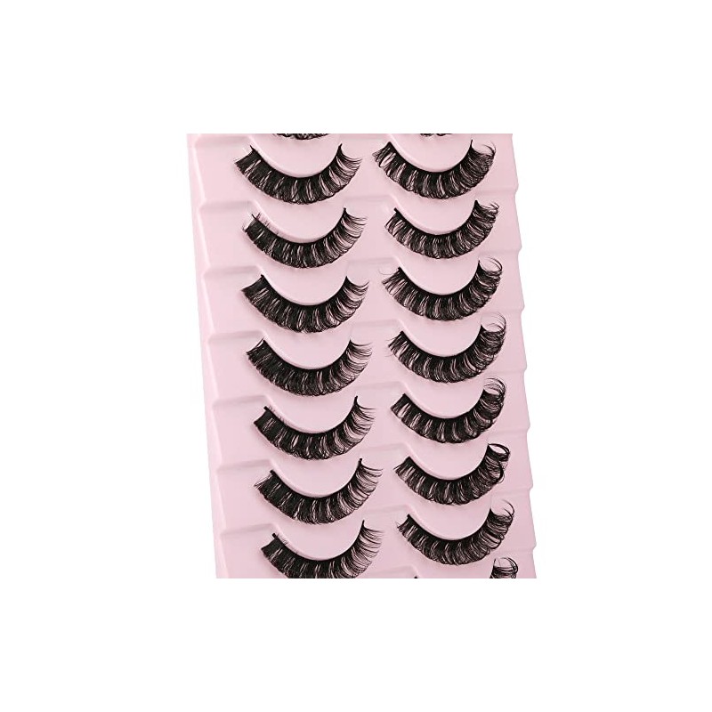 wiwoseo Eyelashes Russian Strip Lashes D Curly Natural Wispy Fluffy