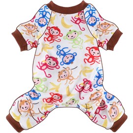 Small Dog Sweater, Fall Winter Cute Dog Pajamas, Warm Chihuahua Sweater, Soft Dog Clothes Outfit for Yorkie, Pet Puppy Pjs Cat Sweater Monkeys, Ducks (Small)