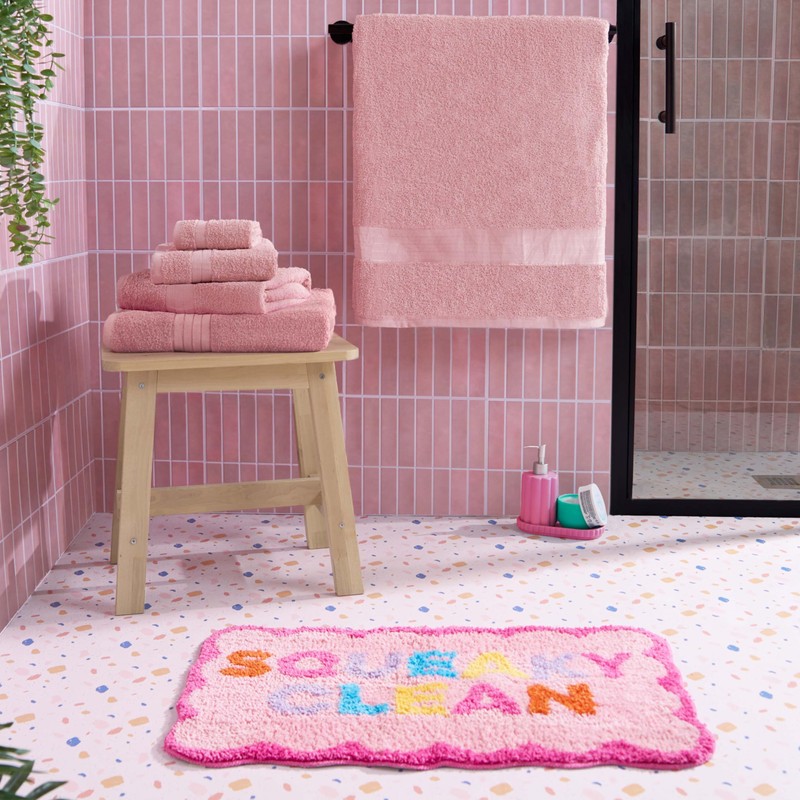OHS Bath Mat For Bathroom Squeaky Clean Tufted Texture, Non