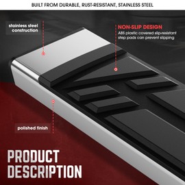 DNA MOTORING 6.5" Running Boards Side Steps Compatible with Nissan Rogue 2014-2020, STEPB-U-RG14-T1