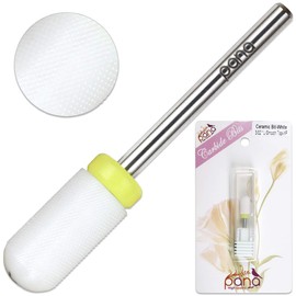 PANA 3/32" Shank Size Professional USA - Smooth Top Large Barrel White Ceramic Bit Extra Fine Grit - Nail Drill Bit for Dremel Machine