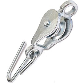 Heavy Duty Washing Line Pulley & Hook - Galvanised Steel Clothes Dryer Dry Garden