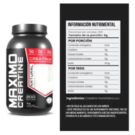 Creatina Monohidratada Maximo Protein 200 Porciones 1kg