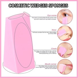 Make Up Sponge Set, 48 Pieces Latex-Free Cosmetic Sponges, Small Beauty Blender Makeup Sponge for Liquid, Foundation, Powder, Sun Protection and Cream (24 Pink and 24 Beige)