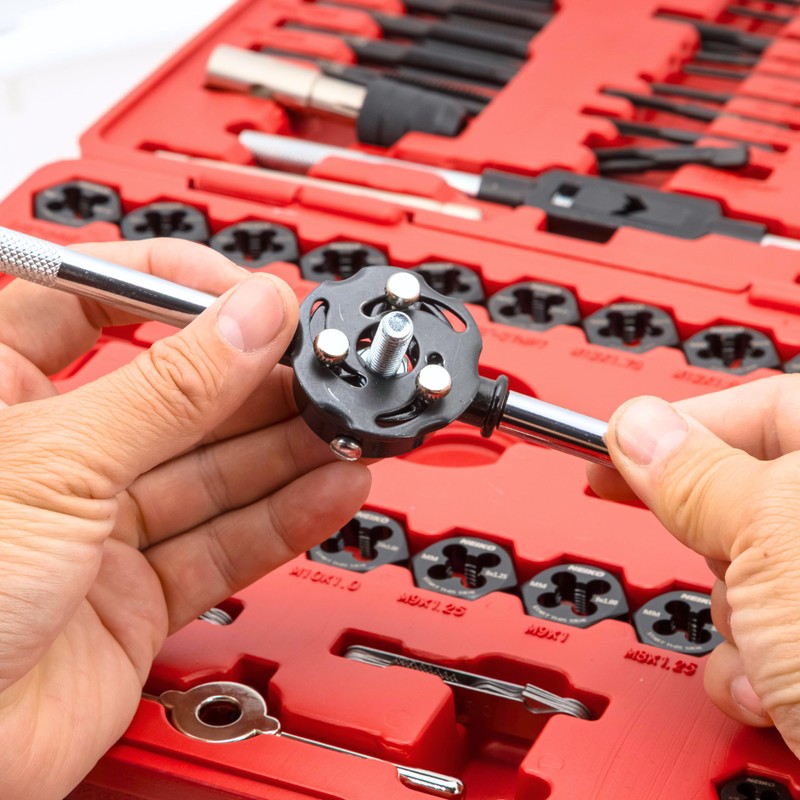 NEIKO Tap and Die Set, 76 Piece, Metric and Standard,