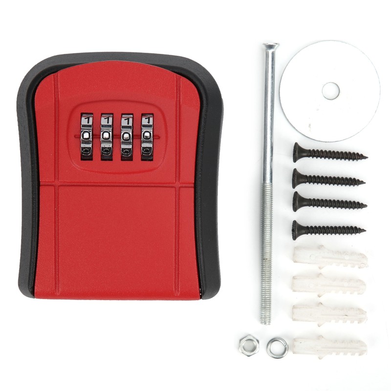 Key Lock Box 4Digit Combination Password WallMounted Outdoor Storage for
