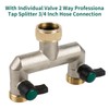 Tesmotor 2 Way Brass Tap Splitter, 3/4 Inch 2 Way