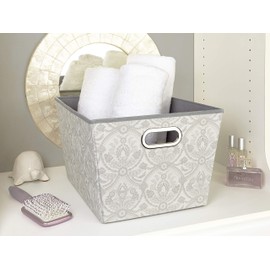 Laura Ashley Large Grommet Bin in Almeida Storage Basket, Dove Grey