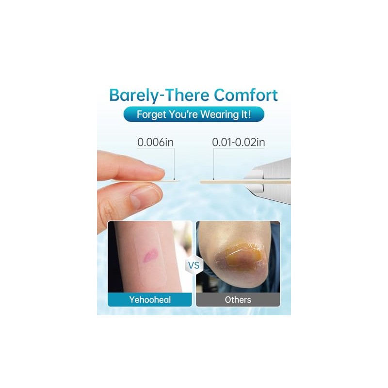 Hydrocolloid Bandages Variety Pack - Thin, Waterproof & Fast Healing