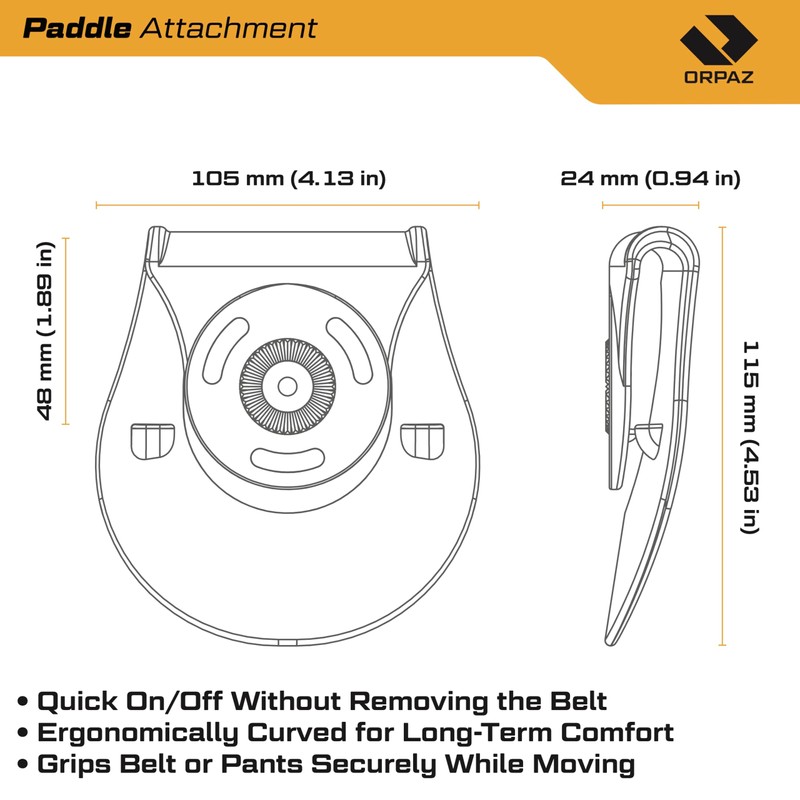 Orpaz T40 Springfield XD Holster with Light, Level II/Level III
