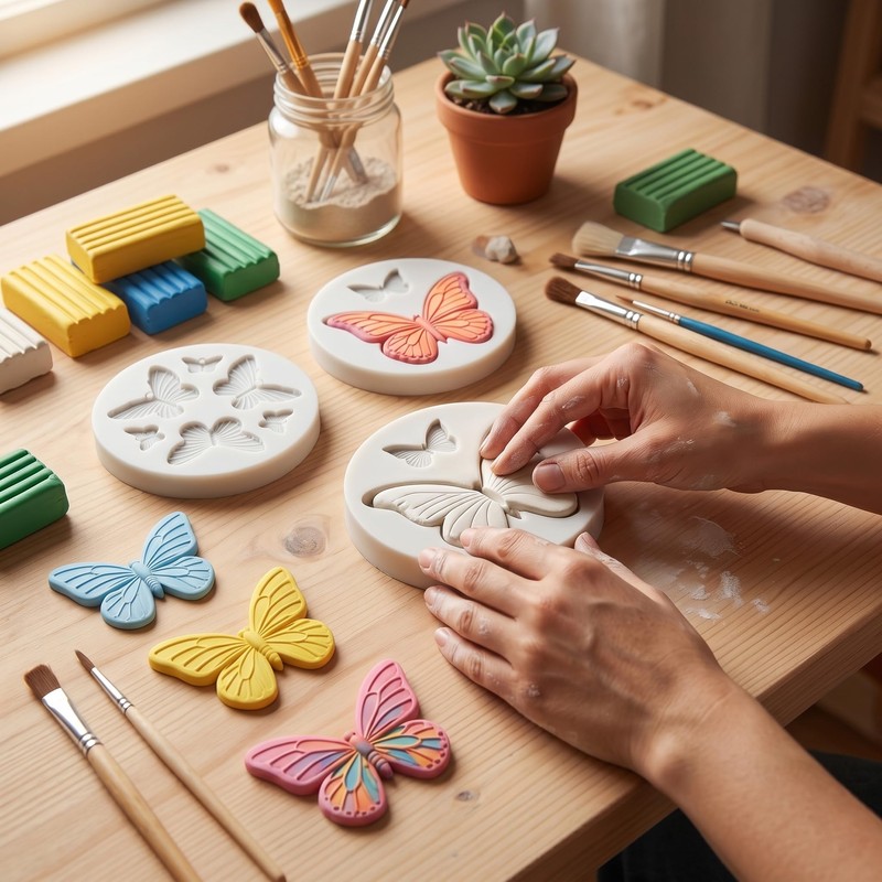 Butterfly Silicone Molds Butterfly Polymer Clay Mold Set of 4