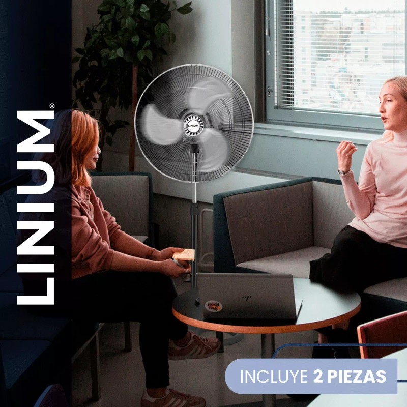 Linium Ventilador Aire 3en1 Industrial Metal Premium Paquete De 2