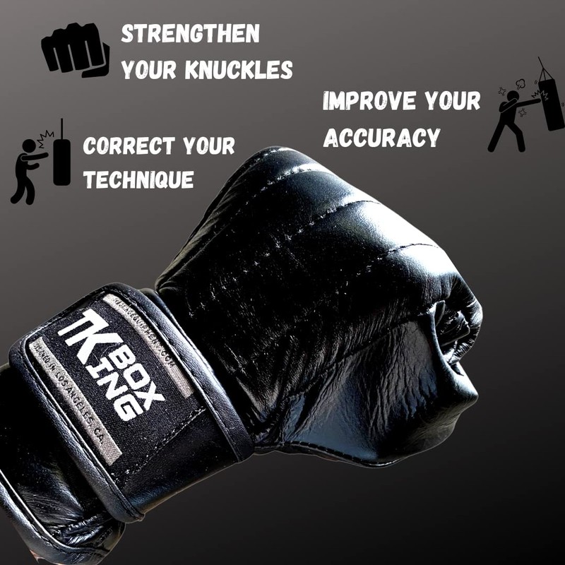 TK Boxing Gladiators - Bag Mitt Gloves (Black, M)
