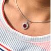 Takar Fine Sterling Silver Heart-Shaped Garnet and CZ Filigree Charm