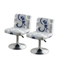 Grey Bar Chair Covers 2 Pieces Set High Stretch Washable Bar Stool Cover