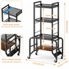 Cyfie Fishing Rod Rack, 4-Tier Mobile Heavy-Duty Holder for 10