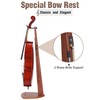 Musbeat Cello Stand with Bow Holder, Handcrafted Mahogany Wood Floor