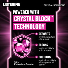 Listerine Clinical Solutions Sensitive Teeth Alcohol Free Travel Size Mouthwash, Fresh Breath Mouthwash Provides Protection & Relief from Tooth Sensitivity, Daily Fresh Mint Oral Rinse, 95 mL