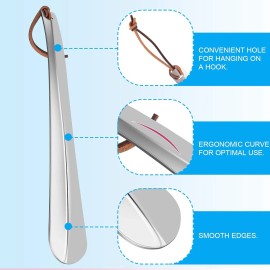 ONEKOO Shoe Horn Long 12 Inch, Premium Stainless Steel Shoehorn, Helper for...