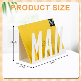 Mail Holder Cut-Out Metal Letter Holder Worktop Metal Email Organiser - Letter Stand for Office and Home 6 x 3.8 x 2.2 Inches, Desk Storage, Compact and Practical