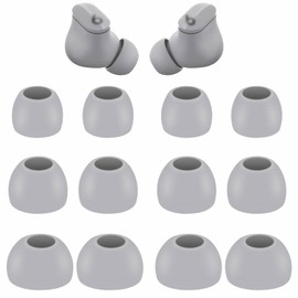 6 Pairs Replacement Silicone Ear Tips Compatible with Beats Studio Buds + / Fit Pro, S/M/L 3 Size Earbuds Eartips Flexible Rubber Gel Cover Accessories for Beat Studio Buds - Silicone Moon Gray