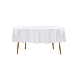 60 inch Round Tablecloth Washable Polyester Table Cloth Decorative Table Cover for Wedding Party Dining Banquet（60 inch,White）