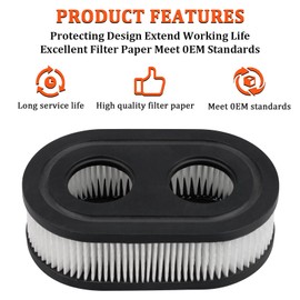 LOCOPOW Pack of 2 Air Filter Lawnmower for Briggs & Stratton Engines 550E 550EX Eco-Plus 575EX Series Replaces 4247 5432 5432K Engine 798339 798452 593260 093000er 09P0000er