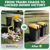 Bear Proof Trash Can Lock，Heavy-Duty Adjustable Garbage Bin Lid Locks