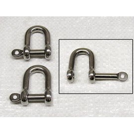 D Shackles with Captive Pin 4MM X2 (316 Stainless Steel Marine Rigging Dee)